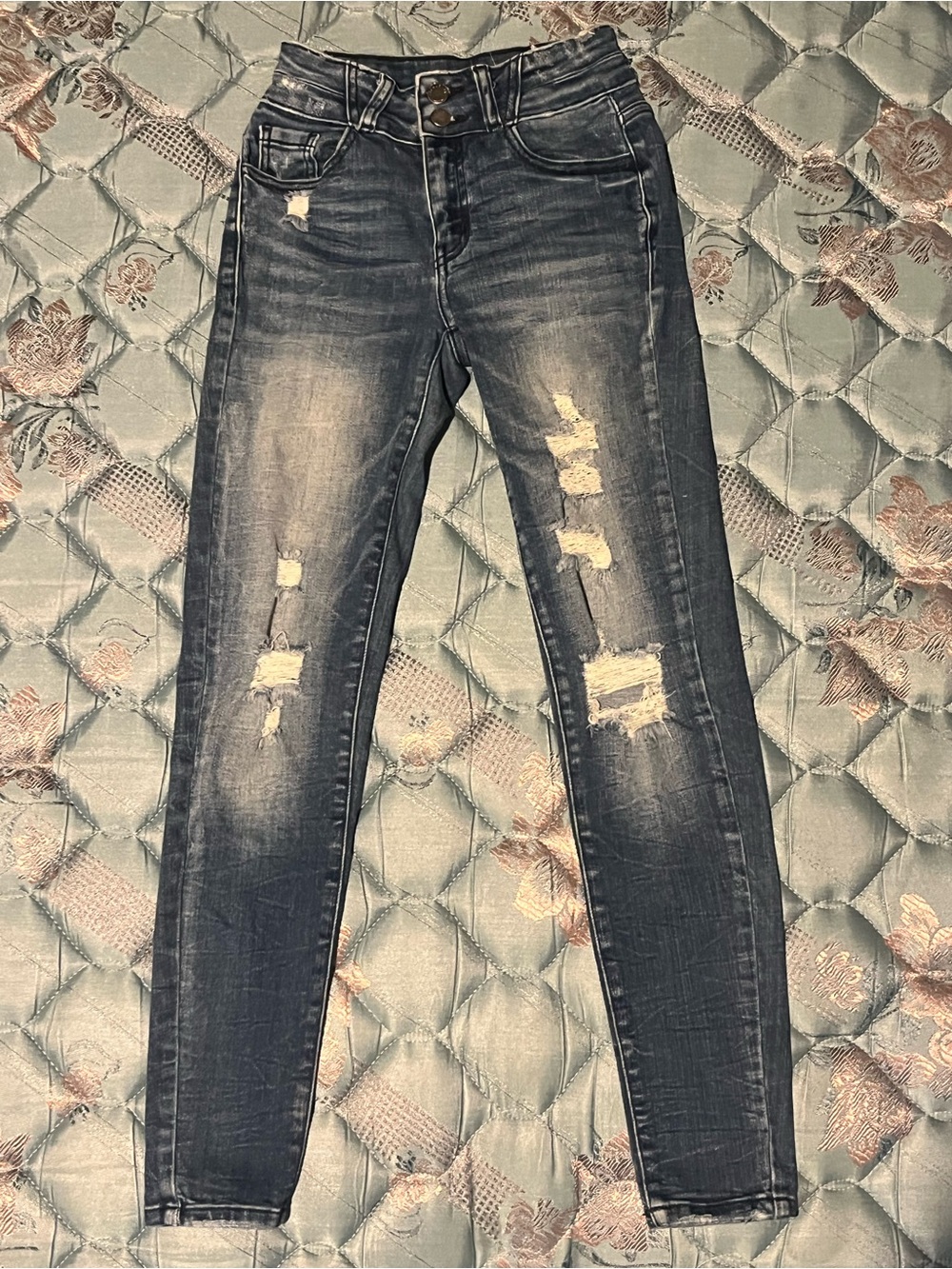 KanCan Dark Blue Distressed Women’s Skinny Jeans